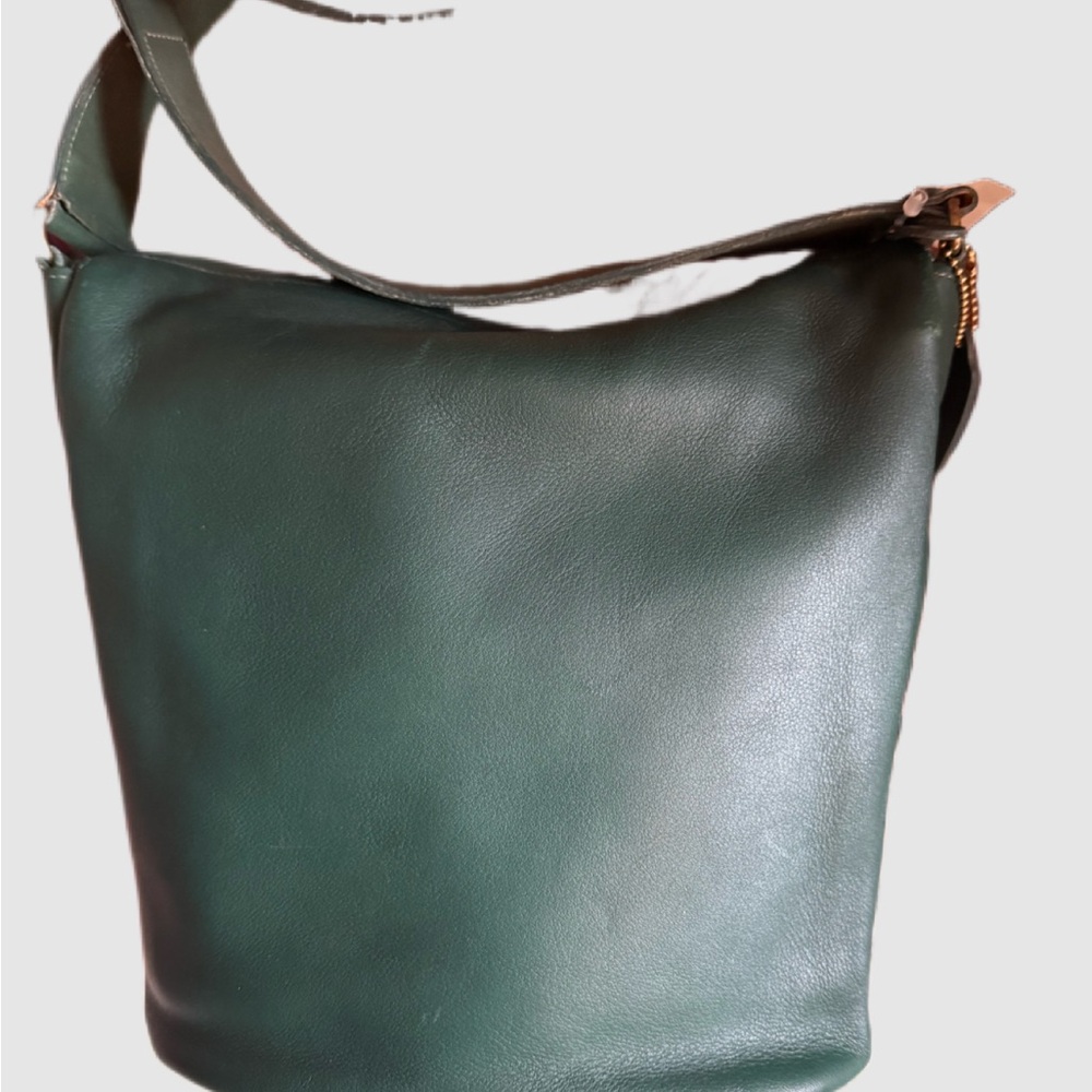 Very Rare. Coach Green Leather Boulevard Bag, 1992. Verified. Never used. $499. - Picture 6 of 7